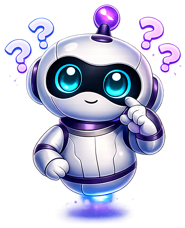 Thinking robot mascot